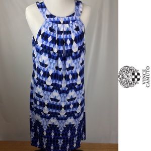 Vince Camuto Lined Shift Geometric Career Dress